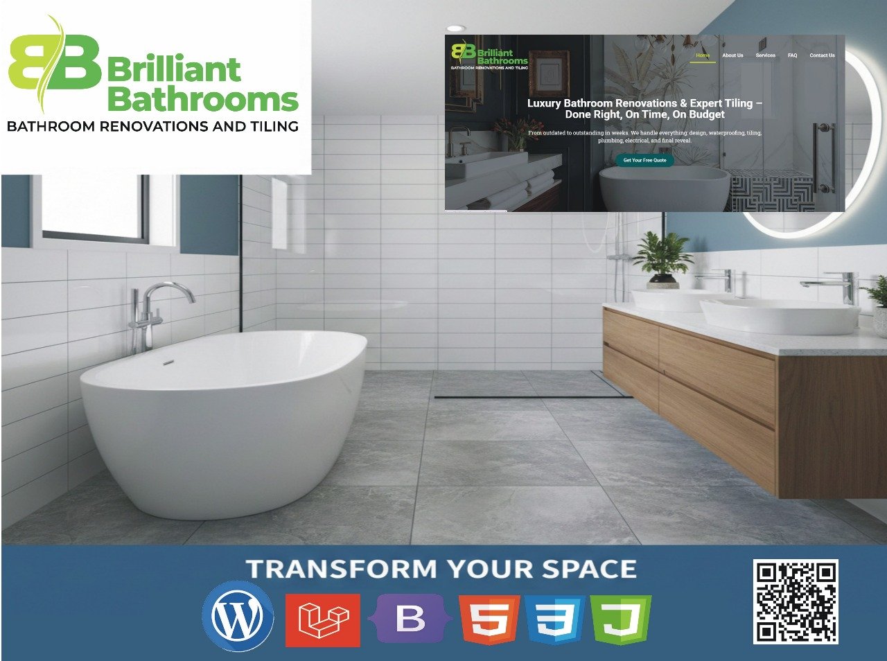 Brilliant Bathrooms – Renovations website built by AKTechForce